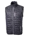 Cutter & Buck Rainier Primaloft Mens Eco Insulated Full Zip Printed Puffer Vest In Black