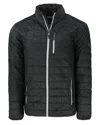 Cutter & Buck Rainier Primaloft Mens Eco Insulated Full Zip Puffer Jacket In Black