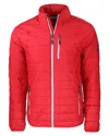 Cutter & Buck Rainier Primaloft Mens Big And Tall Eco Insulated Puffer Jacket In Red