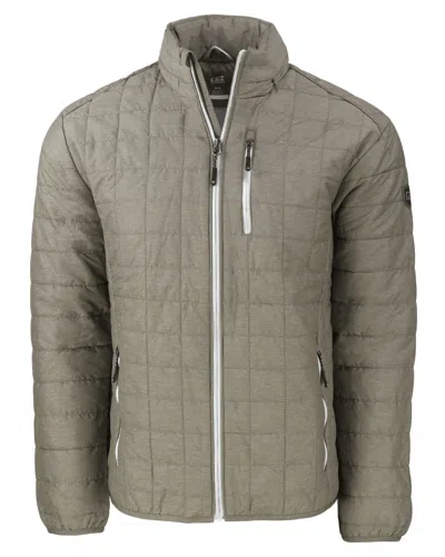 Cutter & Buck Rainier Primaloft Mens Eco Insulated Full Zip Puffer Jacket In Gray