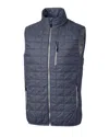 Cutter & Buck Rainier Primaloft Mens Big And Tall Eco Insulated Full Zip Puffer Vest In Blue