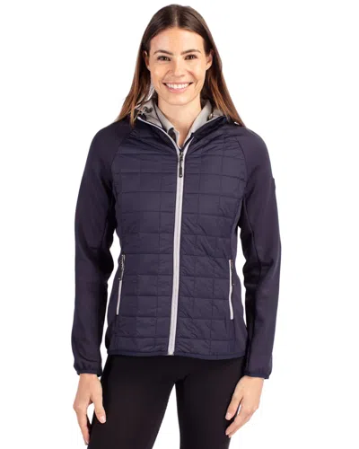 Cutter & Buck Rainier Primaloft Womens Eco Full Zip Hybrid Jacket In Blue