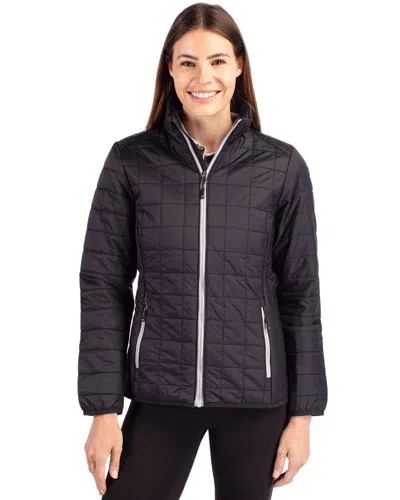 Cutter & Buck Rainier Primaloft Womens Eco Insulated Full Zip Puffer Jacket In Brown