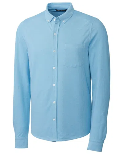 Cutter & Buck Reach Oxford Button Front Shirt In Blue