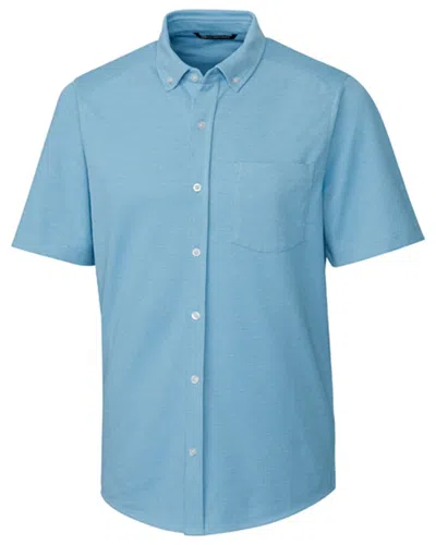 Cutter & Buck Reach Oxford Button Front Shirt In Blue