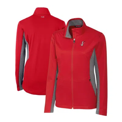 Cutter & Buck Red Albuquerque Isotopes Navigate Softshell Full-zip Jacket