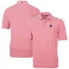 CUTTER & BUCK CUTTER & BUCK RED ATLANTA FALCONS BIG & TALL TEAM VIRTUE ECO PIQUE STRIPE RECYCLED POLO