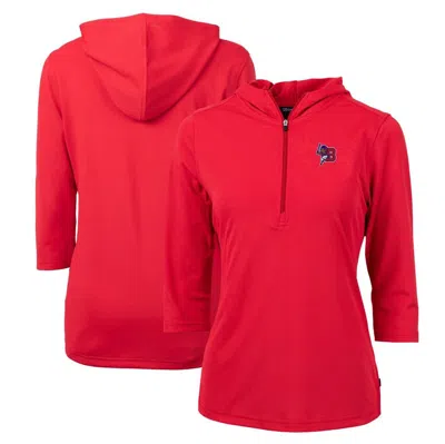 Cutter & Buck Red Buffalo Bisons Virtue Eco Pique Recycled 3/4-sleeve Half-zip Pullover Hoodie