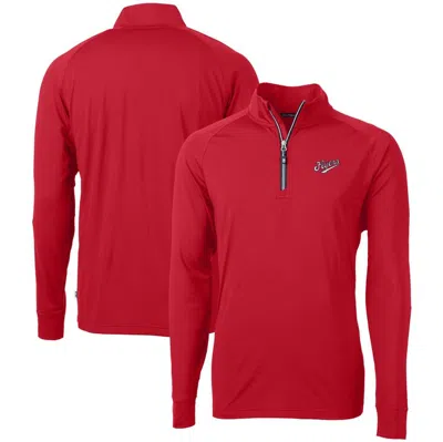 Cutter & Buck Red Dayton Flyers Vault Adapt Eco Knit Stretch Recycled Drytec Quarter-zip Top