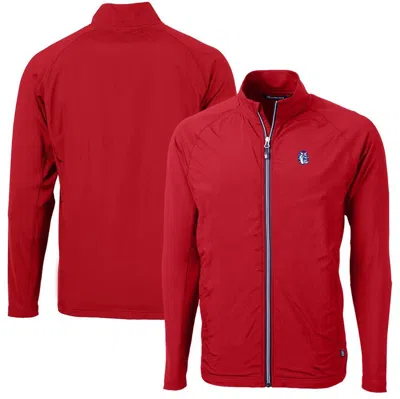 Cutter & Buck Red Fresno State Bulldogs Adapt Eco Knit Hybrid Recycled Big & Tall Full-zip Jacket
