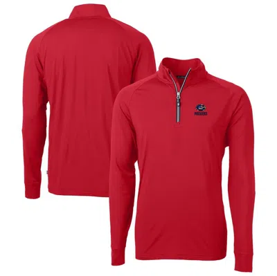 Cutter & Buck Red Green Bay Packers Team Adapt Eco Knit Hybrid Recycled Quarter-zip Pullover Top