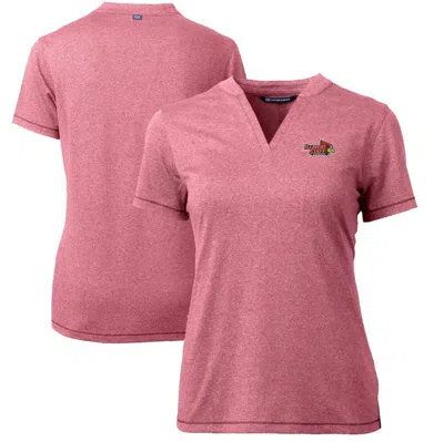Cutter & Buck Red Illinois State Redbirds Forge Blade V-neck Top In Cardinal