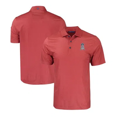 Cutter & Buck Red Los Angeles Angels Stars & Stripes Pike Eco Tonal Geo Print Stretch Recycled Polo