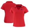 CUTTER & BUCK CUTTER & BUCK  RED MIAMI DOLPHINS  DAYBREAK ECO RECYCLED V-NECK POLO