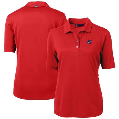 Cutter & Buck Red Miami Dolphins Virtue Eco Pique Recycled Polo