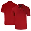 CUTTER & BUCK CUTTER & BUCK RED NEW ORLEANS SAINTS  AMERICANA FORGE ECO STRETCH RECYCLED POLO