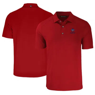 Cutter & Buck Red New Orleans Saints  Americana Forge Eco Stretch Recycled Polo