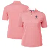 CUTTER & BUCK CUTTER & BUCK  RED NEW ORLEANS SAINTS  DRYTEC VIRTUE ECO PIQUE STRIPE RECYCLED POLO