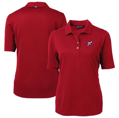 Cutter & Buck Red Reading Fightin Phils Virtue Drytec Eco Pique Recycled Polo