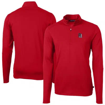 Cutter & Buck Red Round Rock Express Virtue Eco Pique Recycled Quarter-zip Pullover Top