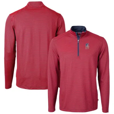 Cutter & Buck Red Seattle Mariners Americana Logo Big & Tall Virtue Eco Pique Recycled Quarter-zip