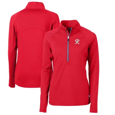 Cutter & Buck Red Tacoma Rainiers Adapt Eco Knit Stretch Recycled Half-zip Top