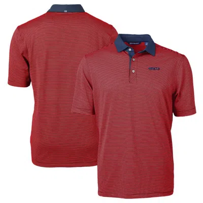 Cutter & Buck Red/navy San Francisco 49ers Virtue Eco Pique Micro Stripe Recycled Polo