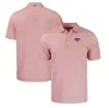 CUTTER & BUCK CUTTER & BUCK RED/WHITE SMU MUSTANGS PIKE ECO SYMMETRY PRINT STRETCH RECYCLED POLO