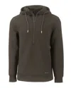 Cutter & Buck Roam Eco Half Zip Recycled Mens Hooded Pullover In Gray