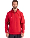 Cutter & Buck Roam Eco Half Zip Recycled Mens Hooded Pullover In Red