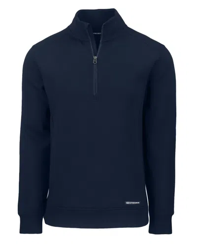 Cutter & Buck Roam Eco Recycled Quarter Zip Mens Pullover In Blue