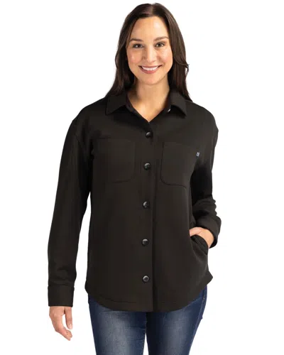 Cutter & Buck Roam Eco Recycled Womens Shirt Jacket In Black