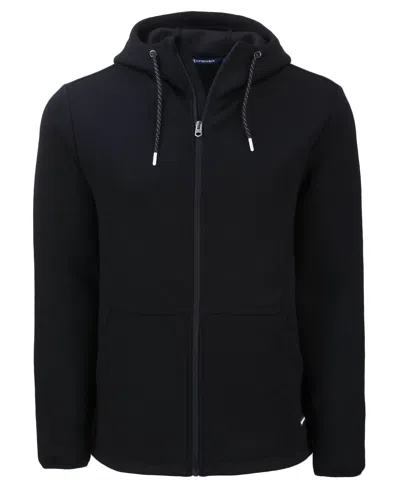 Cutter & Buck Roam Epic Comfort Recycled Mens Full Zip Hooded Jacket In Black