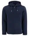 Cutter & Buck Roam Epic Comfort Recycled Mens Full Zip Hooded Jacket In Blue
