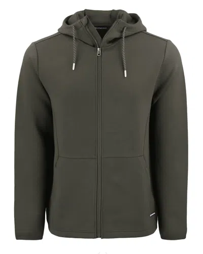 Cutter & Buck Roam Epic Comfort Recycled Mens Full Zip Hooded Jacket In Green