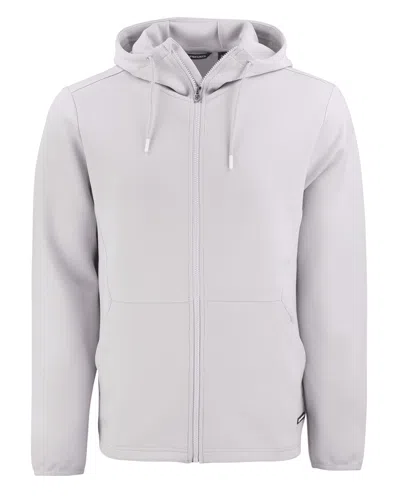 Cutter & Buck Roam Epic Comfort Recycled Mens Full Zip Hooded Jacket In White