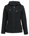 Cutter & Buck Roam Epic Comfort Recycled Womens Full Zip Hooded Jacket In Black