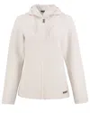 Cutter & Buck Roam Epic Comfort Recycled Womens Full Zip Hooded Jacket In Neutral