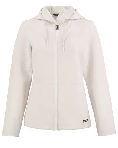 Cutter & Buck Roam Epic Comfort Recycled Womens Full Zip Hooded Jacket In Pink