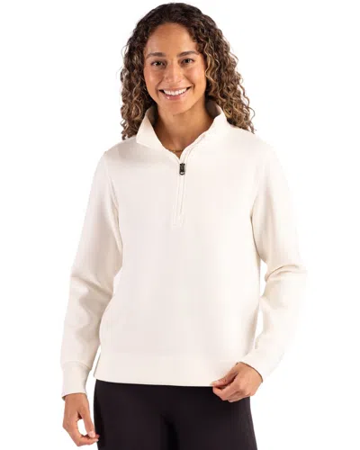 Cutter & Buck Roam Epic Versatility Recycled Womens Quarter Zip Pullover In Neutral