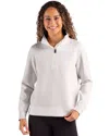 Cutter & Buck Roam Epic Versatility Recycled Womens Quarter Zip Pullover In Neutral