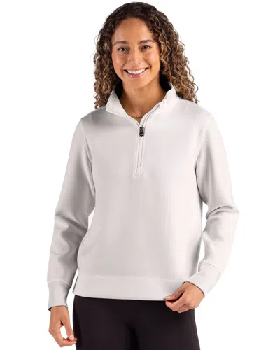 Cutter & Buck Roam Epic Versatility Recycled Womens Quarter Zip Pullover In Neutral