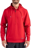 Cutter & Buck Roam Eco Half Zip Recycled Mens Hooded Pullover In Red