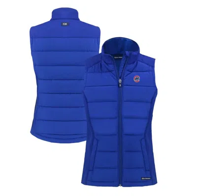 Cutter & Buck Royal Chicago Cubs Evoke Hybrid Eco Softshell Recycled Full-zip Vest