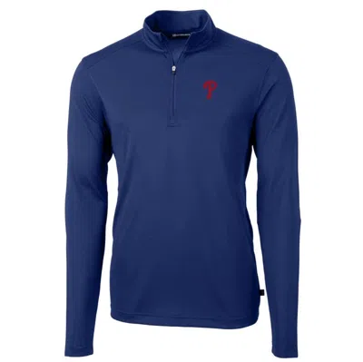 Cutter & Buck Royal Philadelphia Phillies Big & Tall Virtue Eco Pique Quarter-zip Pullover Jacket