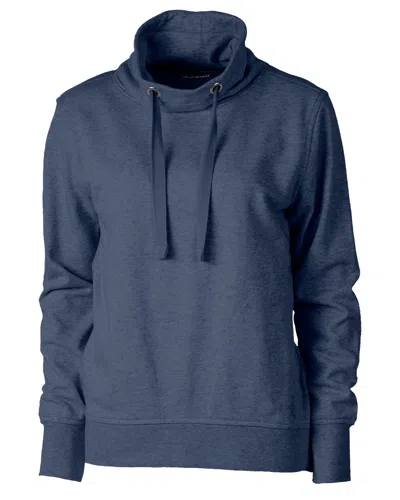 Cutter & Buck Saturday Cotton Blend Womens Funnel Neck Sweatshirt In Blue