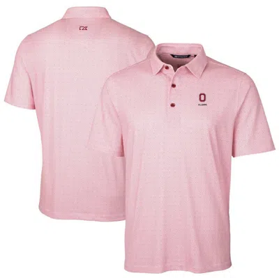 Cutter & Buck Scarlet Ohio State Buckeyes Alumni Logo Double Dot Print Stretch Polo In Red