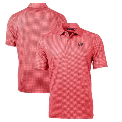 Cutter & Buck Scarlet San Francisco 49ers Pike Banner Stretch Polo In Pink
