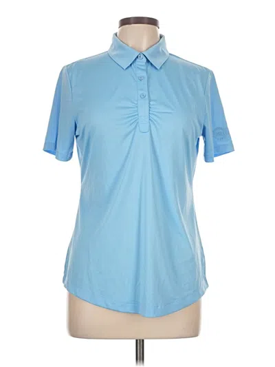 Pre-owned Cutter & Buck Short Sleeve Blouse In Blue