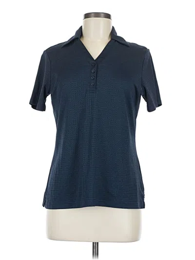 Pre-owned Cutter & Buck Short Sleeve Top Blue Collared Neckline Tops